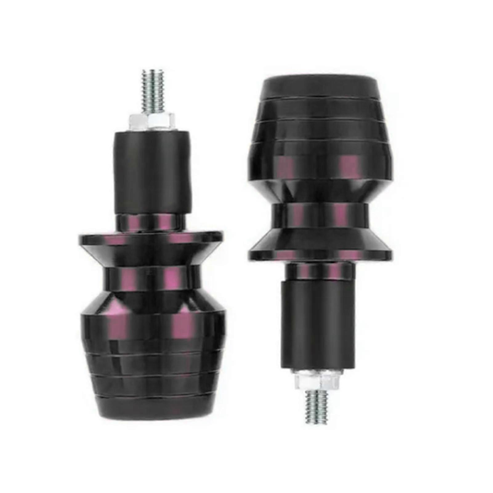 1 Pair Black Aluminum Alloy Motorcycle Handle Plugs - Handlebar Grip Ends Modification Accessories