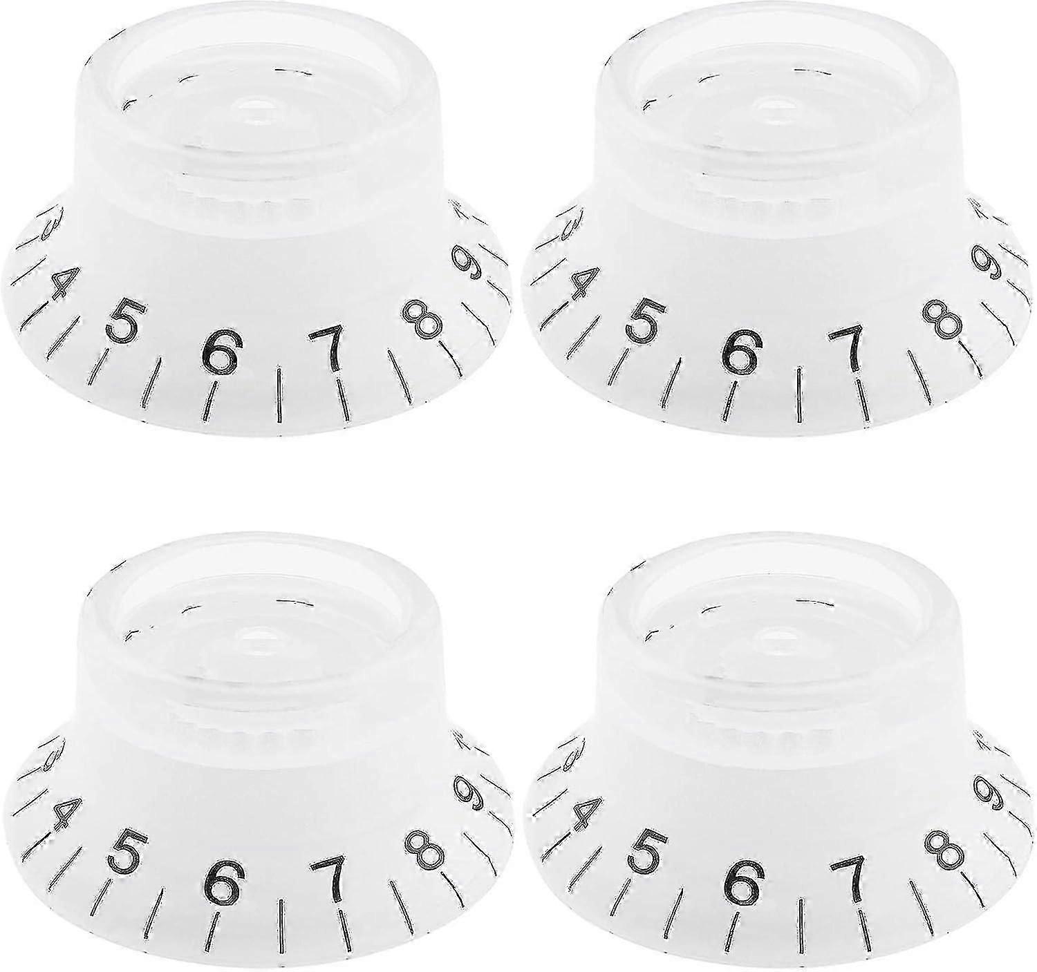 4pcs Guitar Control Knobs Volume Tone Speed Knobs 6mm Guitar Bass Top Hat Knobs For Electric Guitar Musical Instruments Accessories Acrylic White