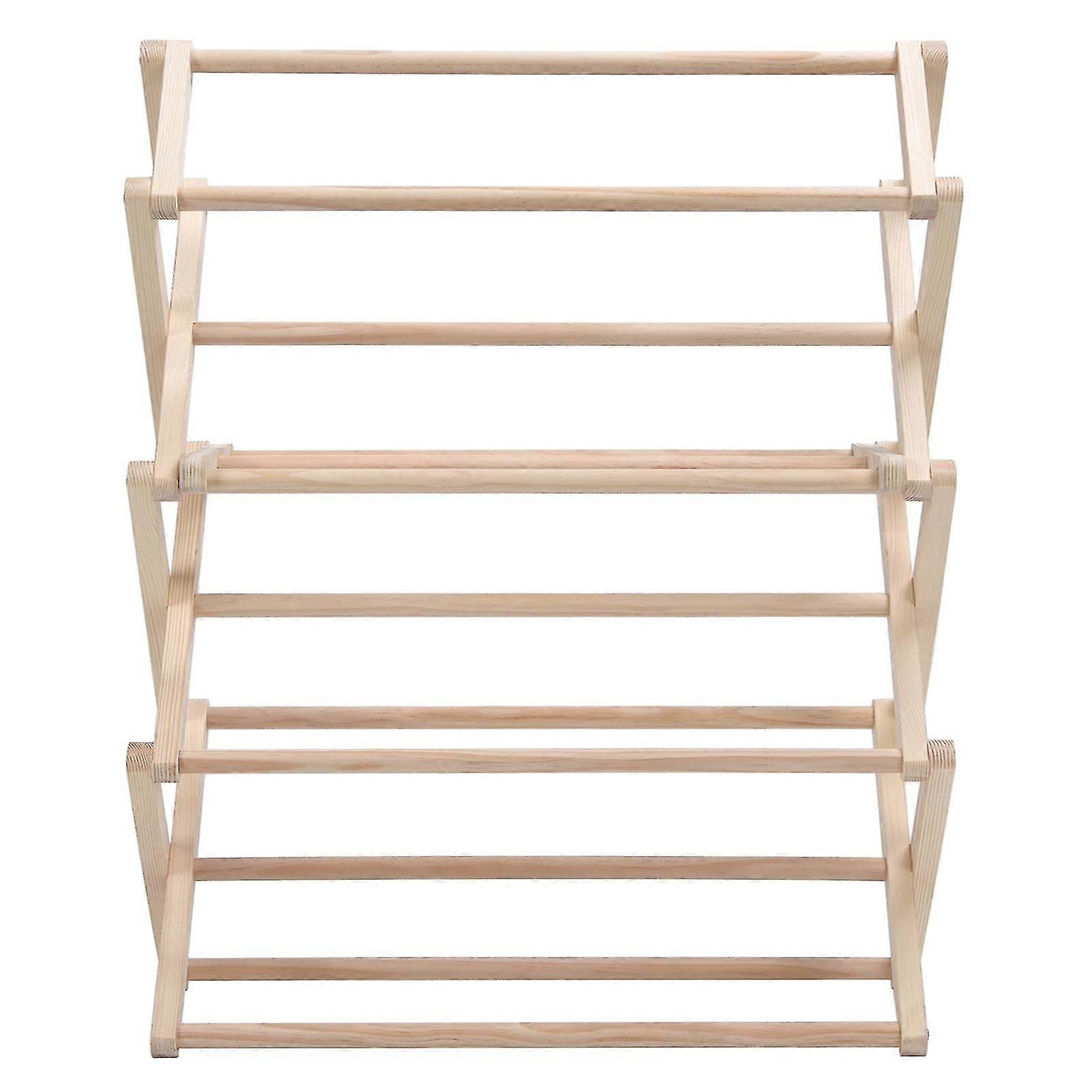 Large Collapsible Wooden Clothes Drying Rack for Nursery Kids' Room