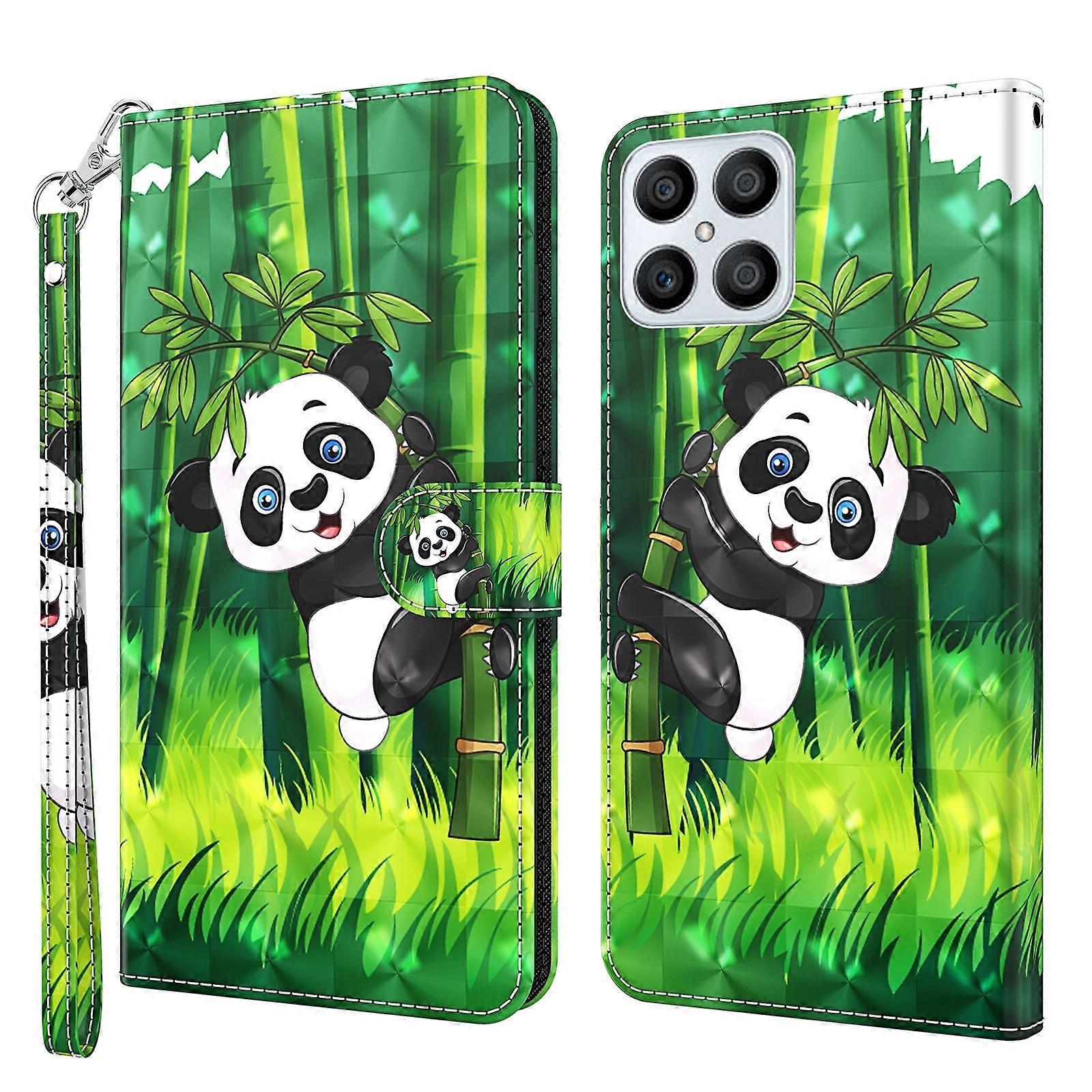 For Honor X8 4G 3D Painting Pattern TPU + PU Phone Case