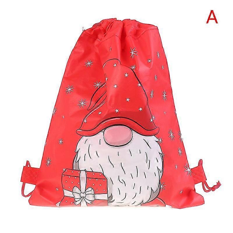 Santa Claus Drawstring Bags Non-woven Fabric Backpack Travel Storage Package