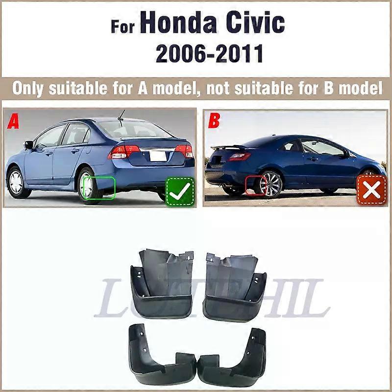 Exquisite For Honda Civic 2006-2011 Mudflaps Splash Guards Front Rear Mud Flap Mudguards Fender 2007 2008 2009 2010 Set Molded Mud Flaps