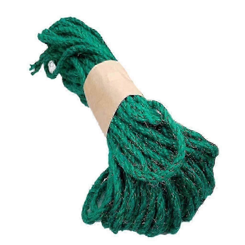 Garden Cord 6 mm Jute Cord, 10 m Green Jute Tying Cord Tear-Resistant Craft