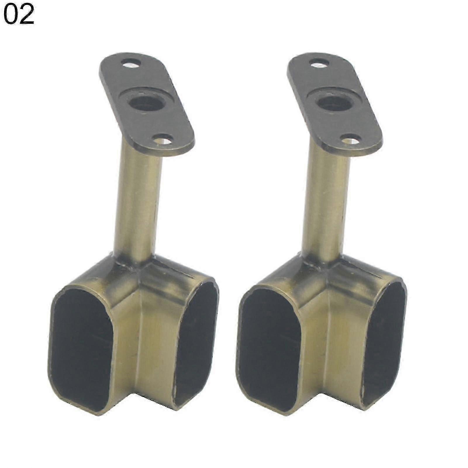2pcs Alloy Ceiling Mounted Bracket Corner Wardrobe Rod Clothes Rail Lever Holder