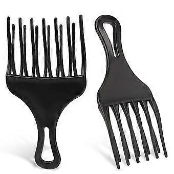 2-teiliges Kunststoff-Kammset mit breiten Zähnen für Afro Curly Natural Hair Styling - große und kleine Kämme