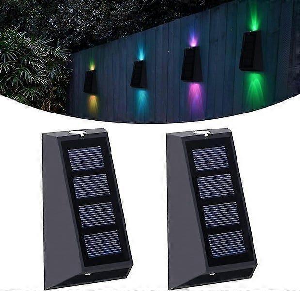 7 Color Changing Solar Fence Lights - Automatic, Waterproof, Easy Installation, High-Efficiency Solar Panel