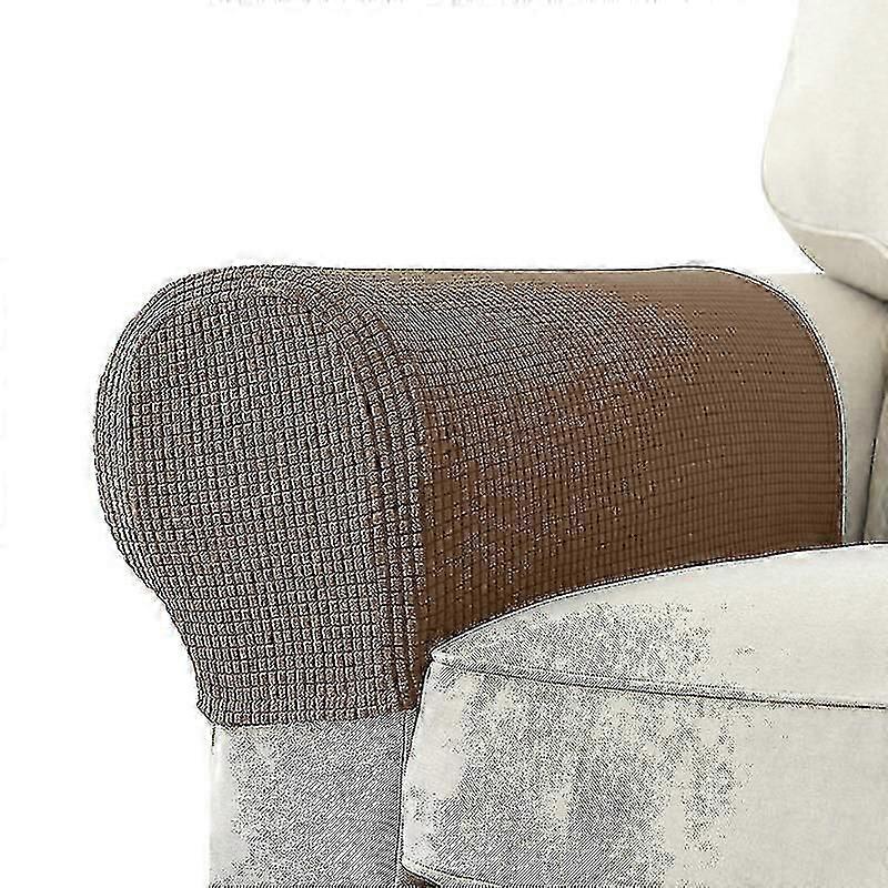 2 PC 스트레치 팔걸이 커버 스판덱스 자카드 암 커버 의자 소파 소파 안락 의자 슬립 커버 안락 의자 소파