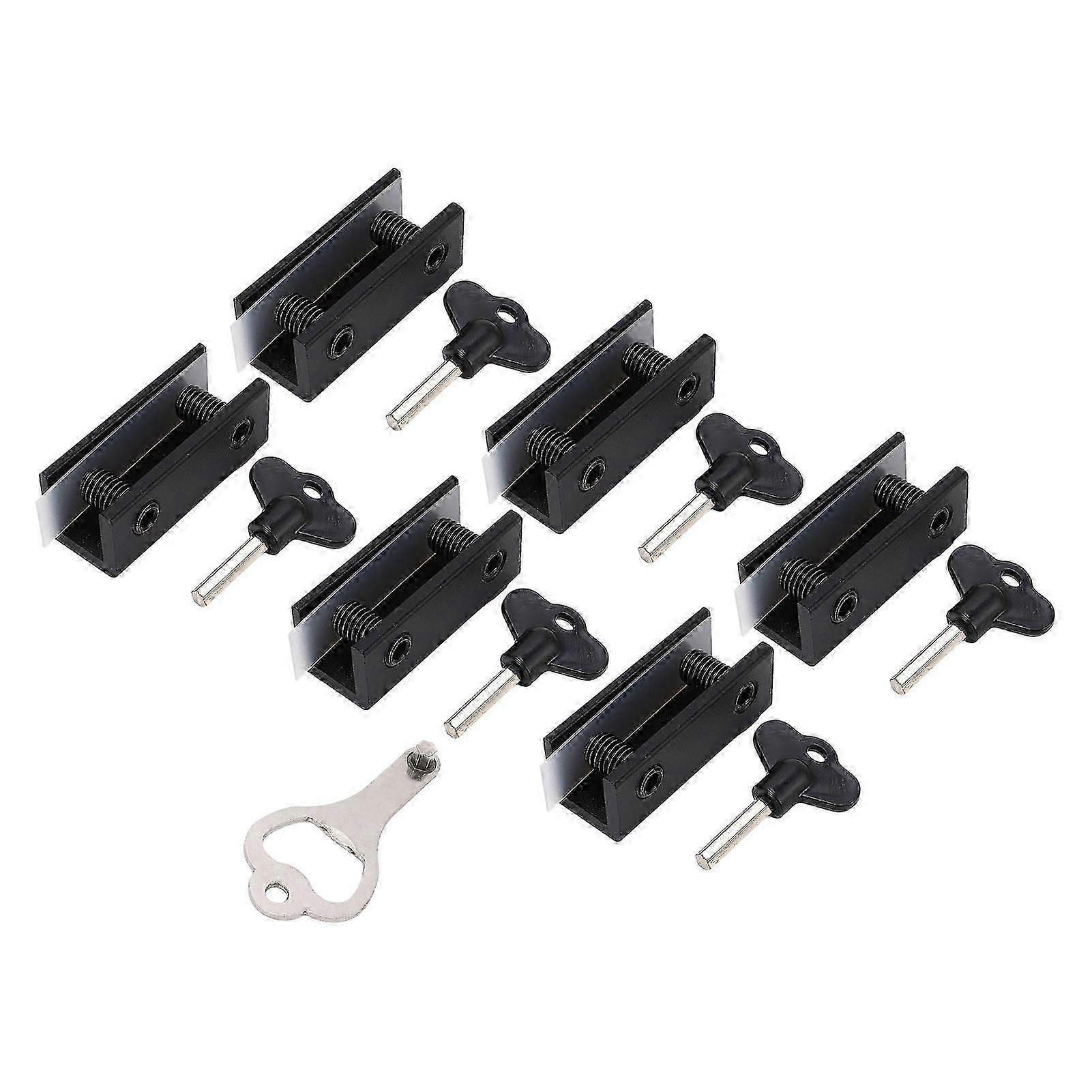 Security Locks with Keys Aluminum Alloy Vertical Horizontal Sliding Lock Set for Glass Door Window