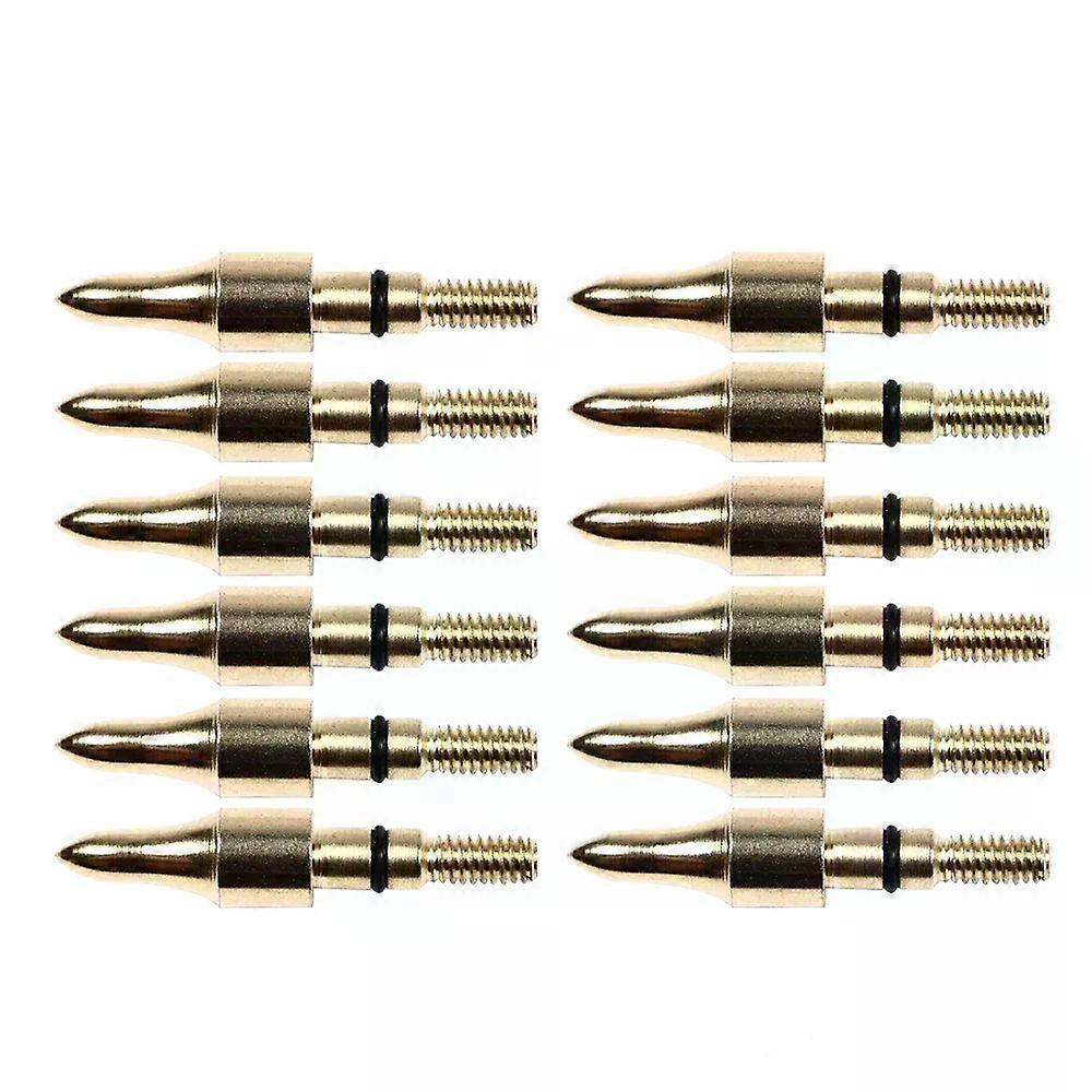 6/12pcs Boogschieten Koolstofstaal Pijlpunt Spiraal Inzet Pijlpunt 100 korrels voor Pijl en Boog Schieten Accessoires