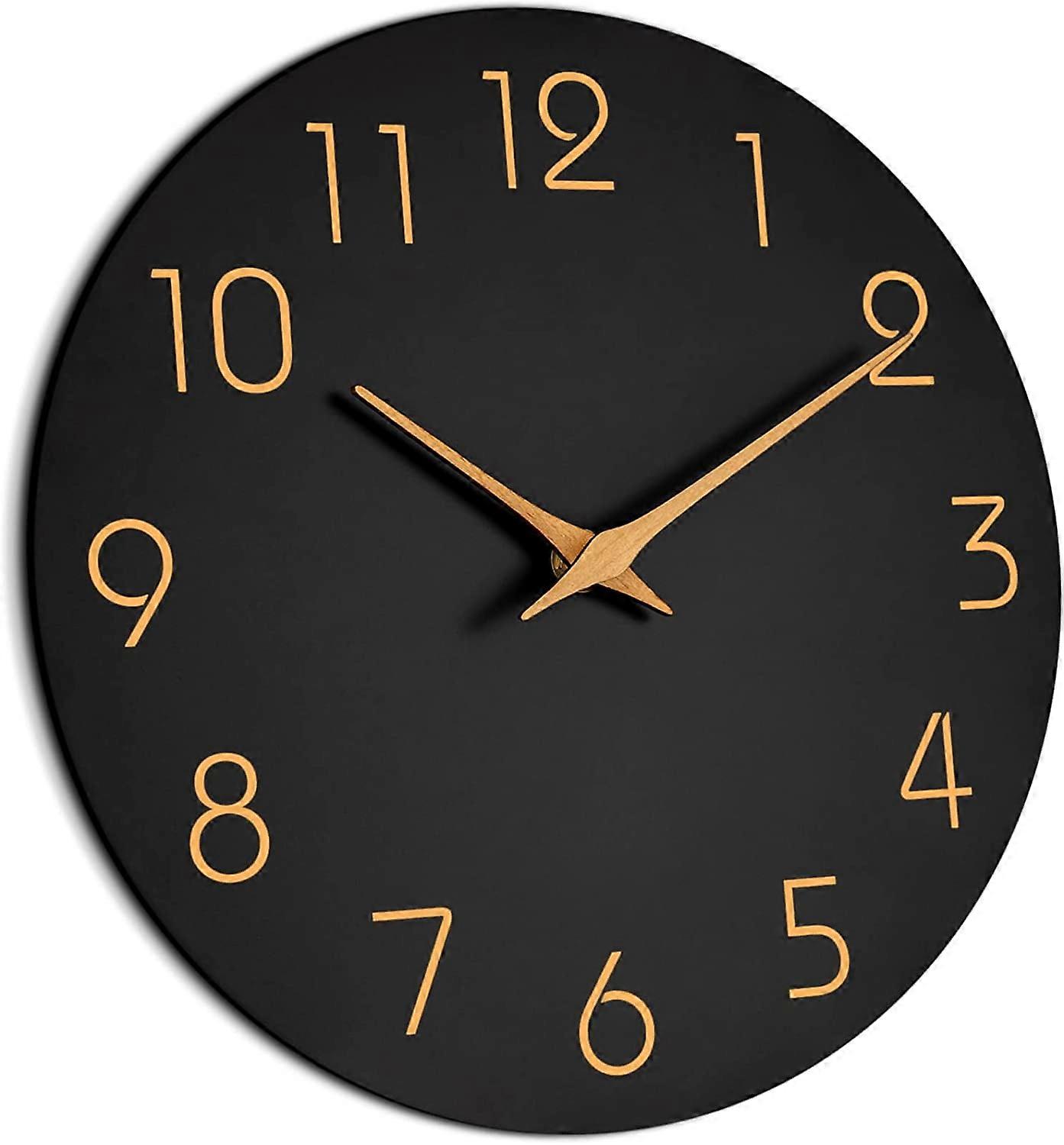 Elegant Decorative Wall Clock, Silent Non-Ticking Quartz Sweep Movement, Simple Minimalist Design with Large Clear Numbers for Home, Office, School,