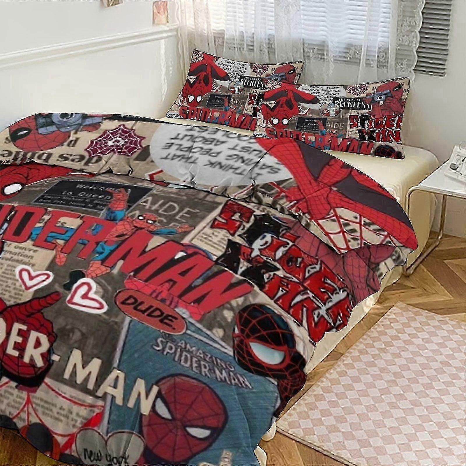 o2111 Lençóis de Cama Spidean Print Conjunto de Cama Padrão Duvet Cove Set3 Peças Capa de Colcha e Fronhas para Mulheres Homens Adolescentes (1 Capa de Edredom e 2 Pillo