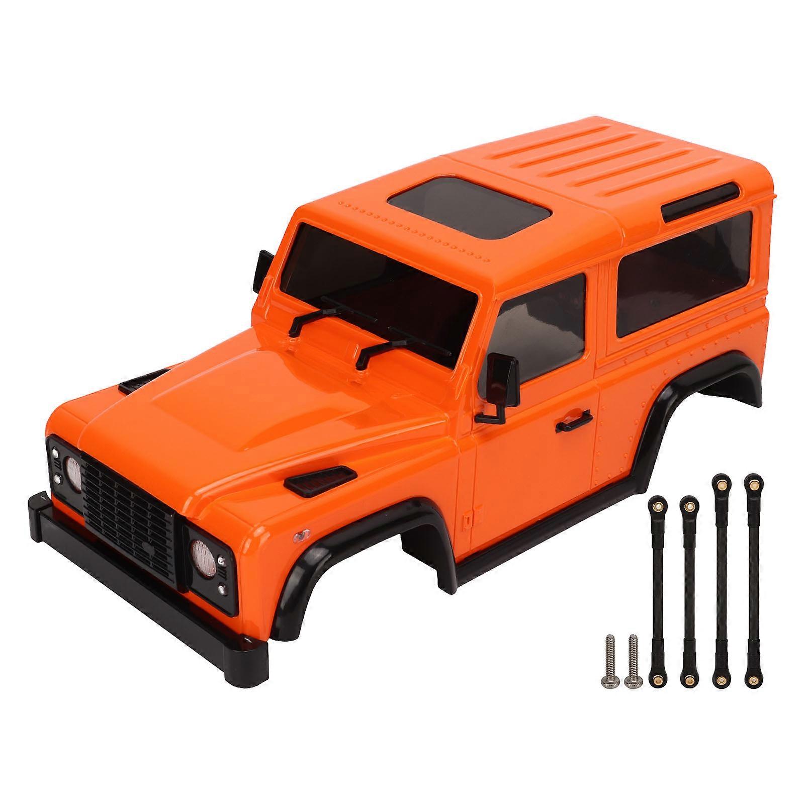 RC Car Body Shell with Connecting Rod 144mm Wheel Base RC Car Shell Spare Parts for 1/16 1/24 Climbing Car Orange