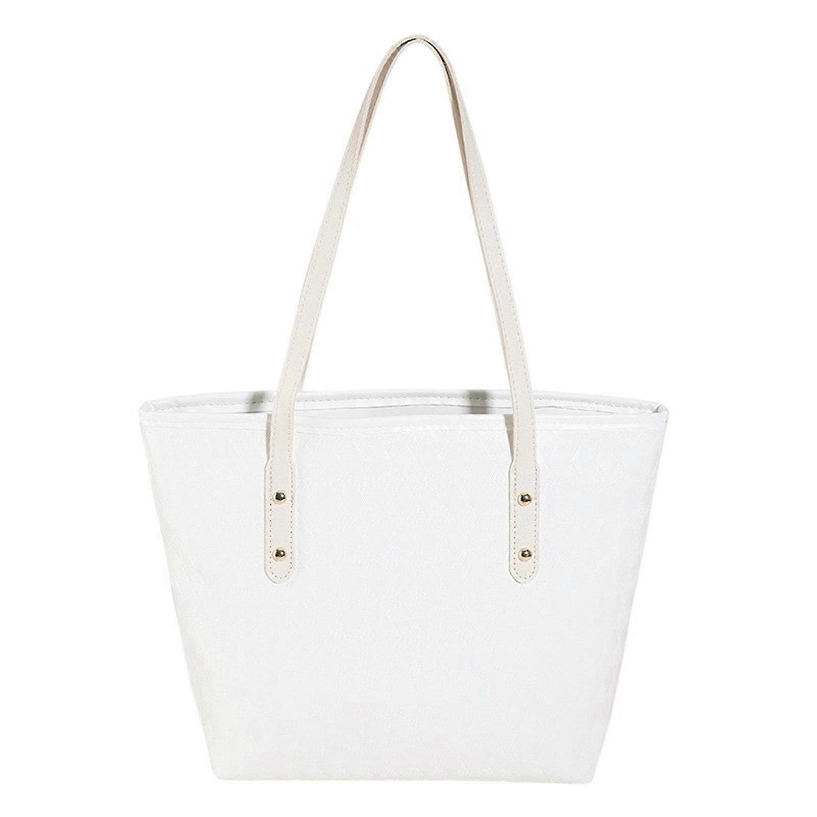 Stylish Single Shoulder Bag Tote Handbag with a Touch of Sophistication for Daily Commute White