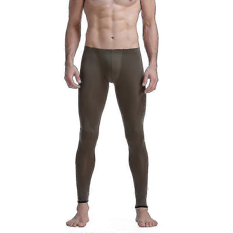 Sheer Men S Ice Silk Long Johns Pants Elastic Underwear Thin Nightwear Translucent Pajamas Bottoms Thermal Pants,hw