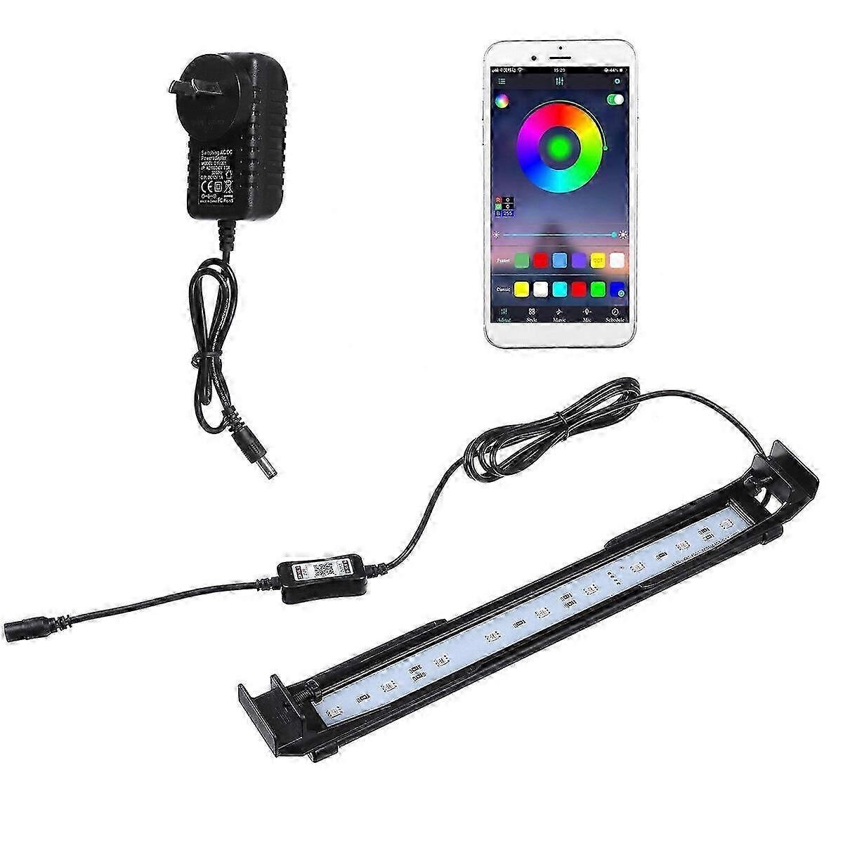 Dimmable 32cm 10w Bluetooth App Controlled Rgb Led Aquarium Lighting Adjustable