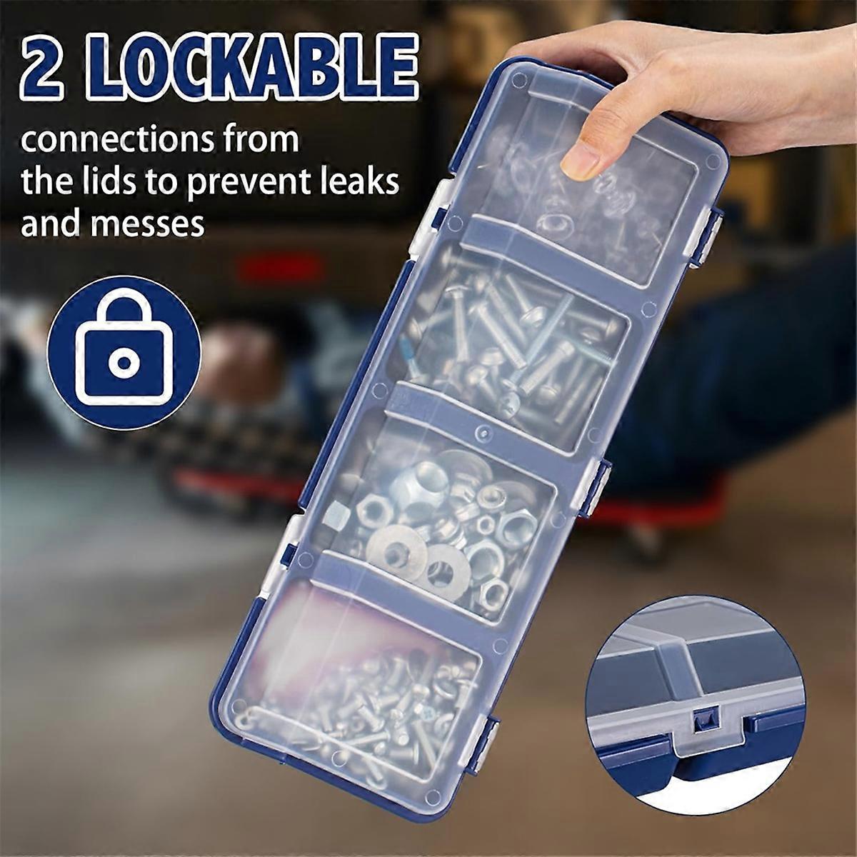 Mini Screw Parts Box Storage Case Recycled Material 400.0g Blue