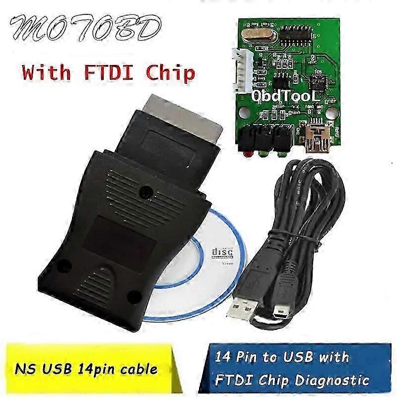 14 Pin For Nissan Consult Interface 14Pin USB Car Diagnostic OBD Fault Code Cable Tool OBD to OBD2 16Pin Connector Adapter ST1M409