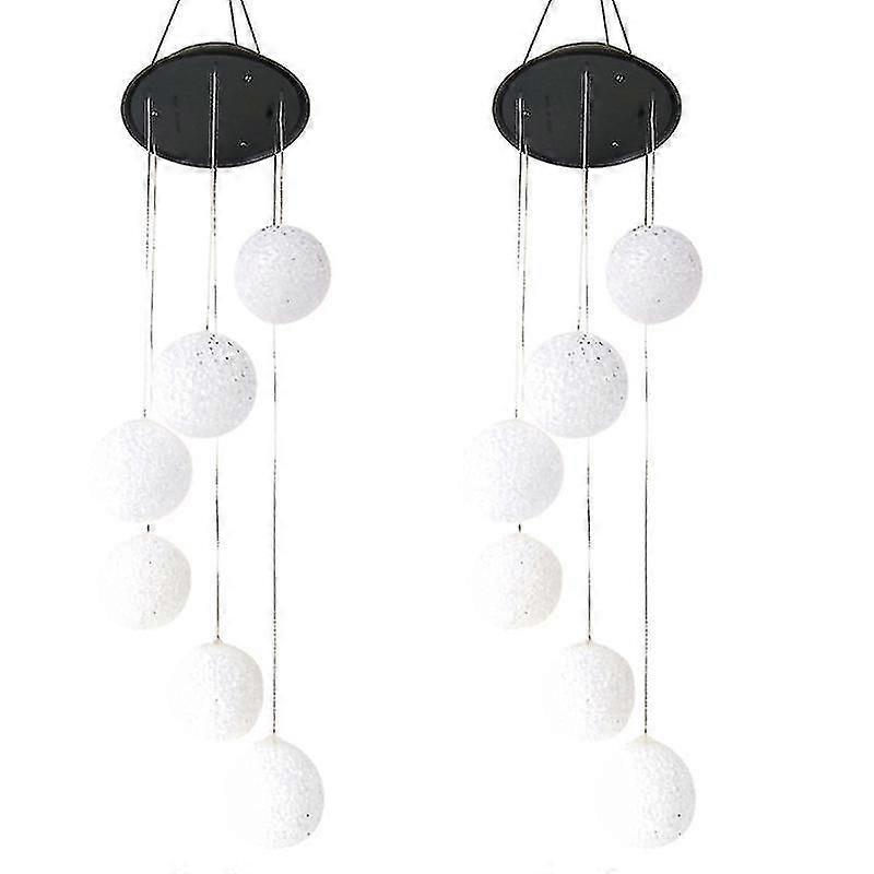 2pcs Solar Crystal Ball Wind Chime