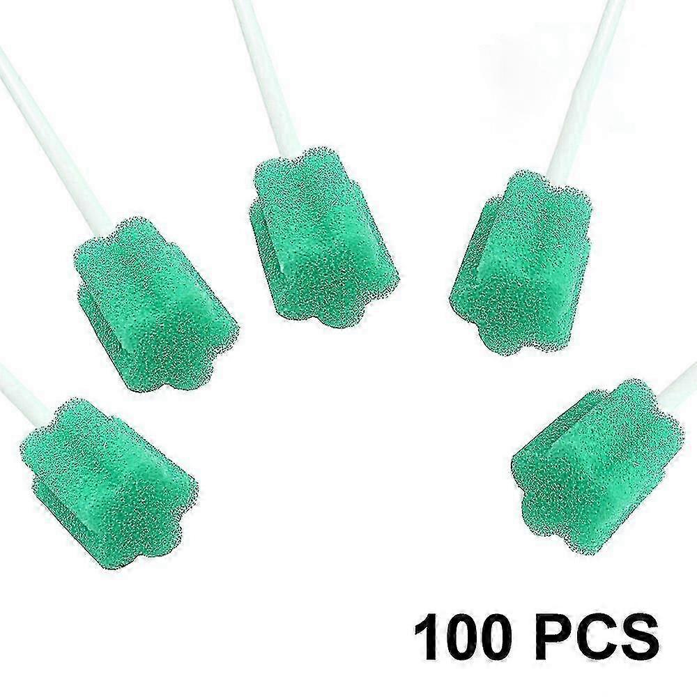 100pcs Éponge buccale jetable non traitée, vert SZRH A-F