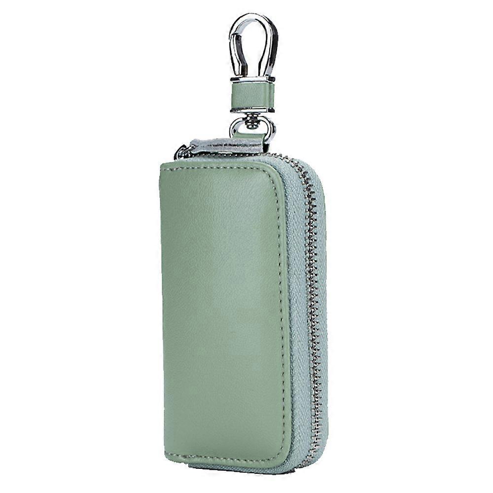 Leather key bag for men with zip