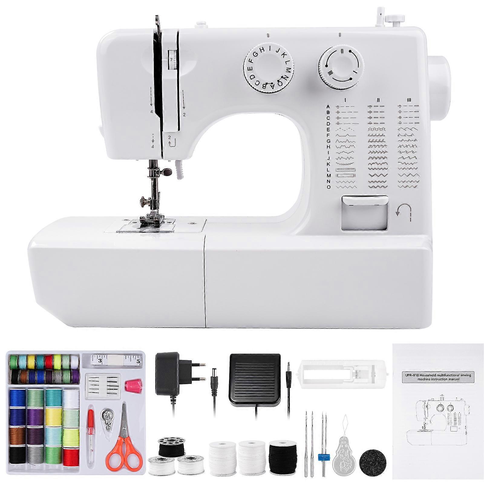 818 Mini machine à coudre électrique ménage 45 points machine à coudre avec 42pcs kit de couture UE