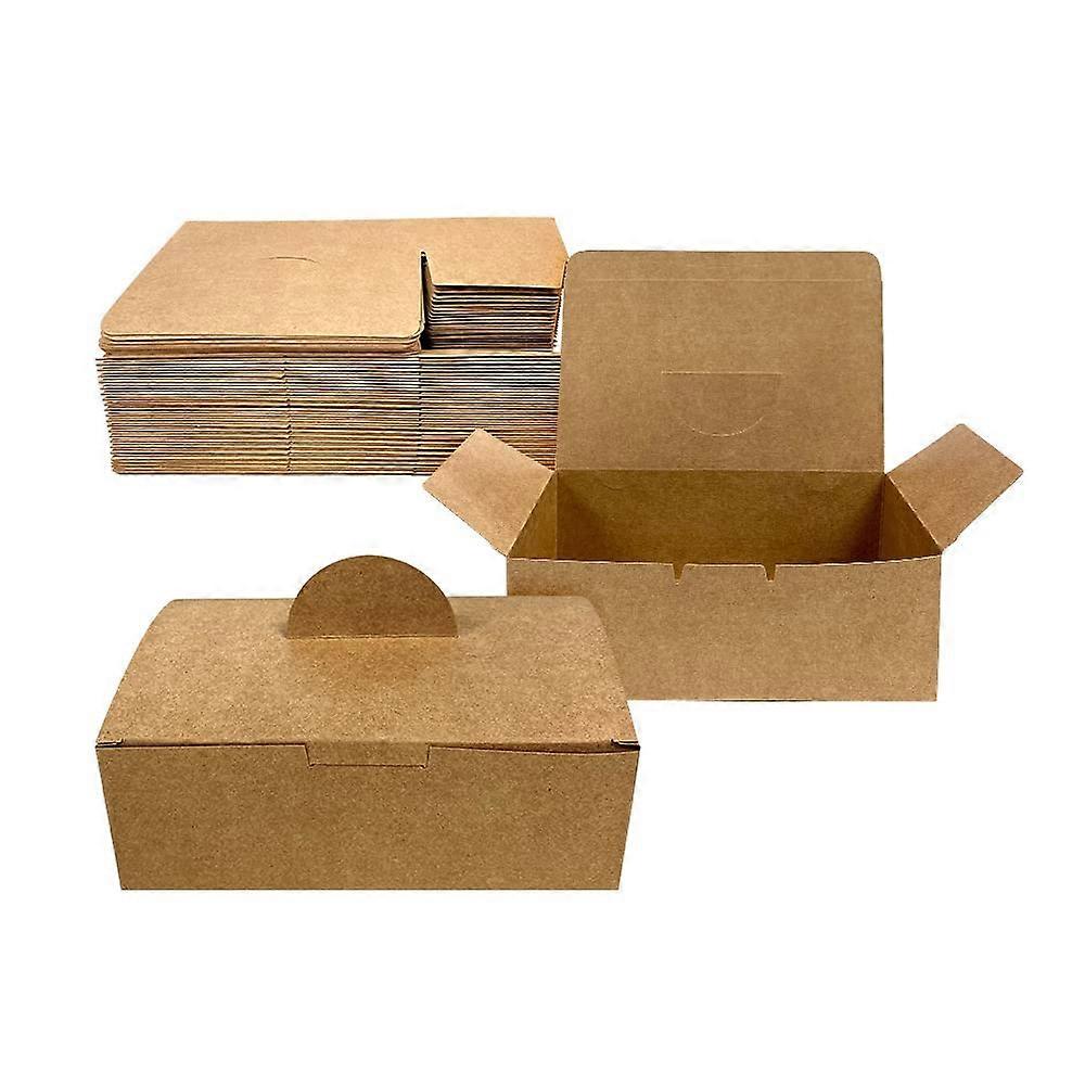 Fried Chicken Containers Medium 50 Pack, 7.5 x 4.3 x 2.6 In, Disposable Paper Takeout Boxes, Microwave Safe