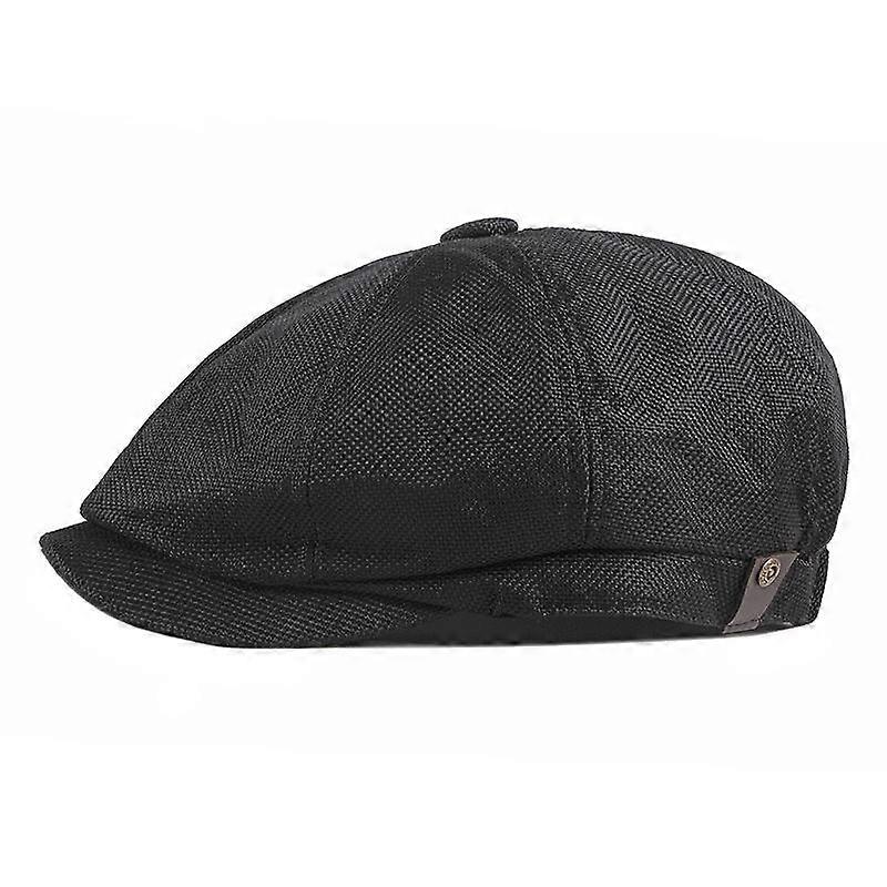 Octagonal Hat Men Breathable Imitation Hemp Duck Tongue Cap Beret