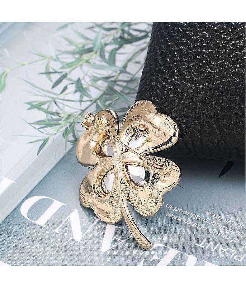 Alloy four-leaf clover pin