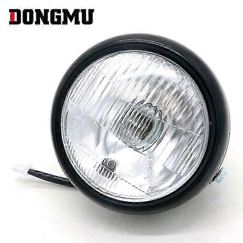 Cg125 Motorcycle Modified Retro Headlight Gn125 Headlight Black Far And Near Headlight Round Lamp For Export