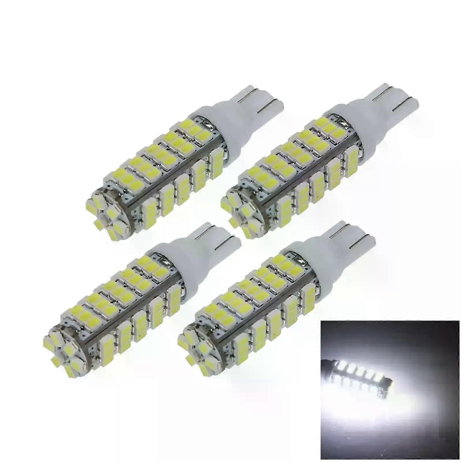 4X White RV T10 W5W Corner Light Reading Bulb 68 Emitters 1206 SMD LED 159 161 168 2521 White 68smd Dome Lamp