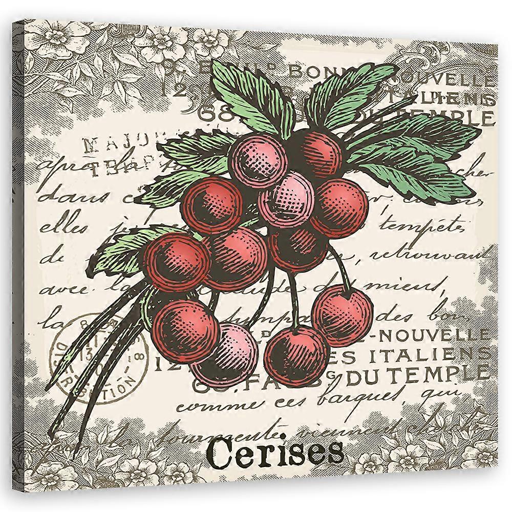 Leinwandbild, Vintage Kirsche - 40x40