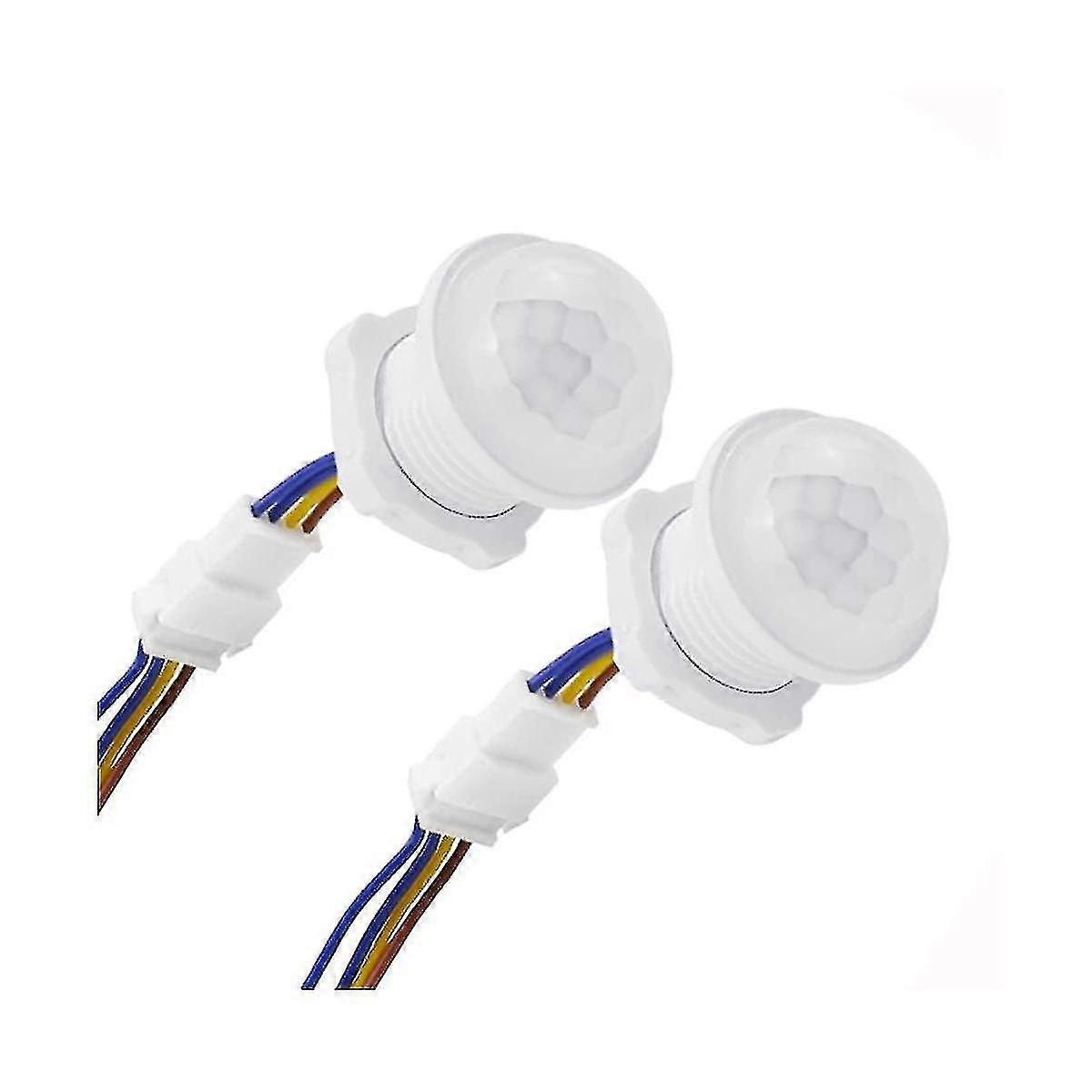2pcs Motion Sensor Light Switch 110-220v Pir Sensor Smart Detection Time Delay Adjustable Infrared