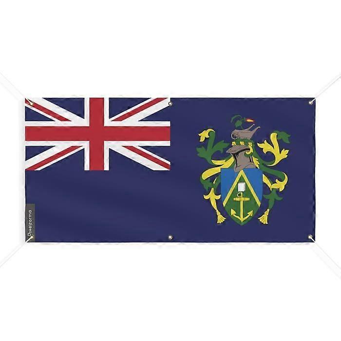 Pitcairn Islands Flag Banner - PIXELFORMA - 180x360cm - Durable Polyester - 6 Reinforced Eyelets