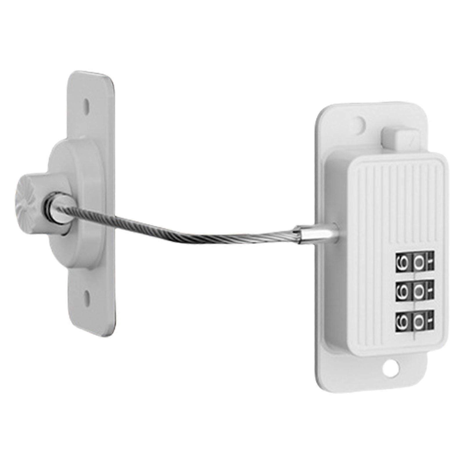 Children Safety Lock with 3 Code Password Window Limiters Freezer Door Lock for Cabinets and Drawers Easy to Install White