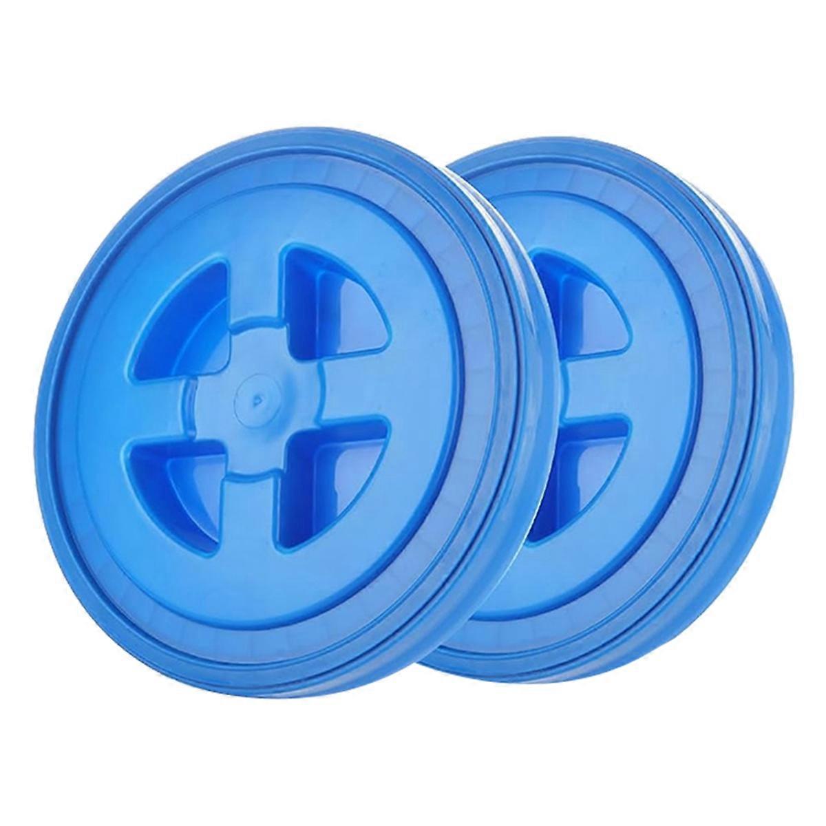 2 Pieces 5 Gallon Leak-Proof Bucket Lid Plastic Storage Buckets Blue