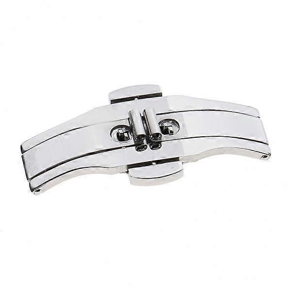 2- Stainless Steel Double Push Button Butterfly Deployment Watch Buckle