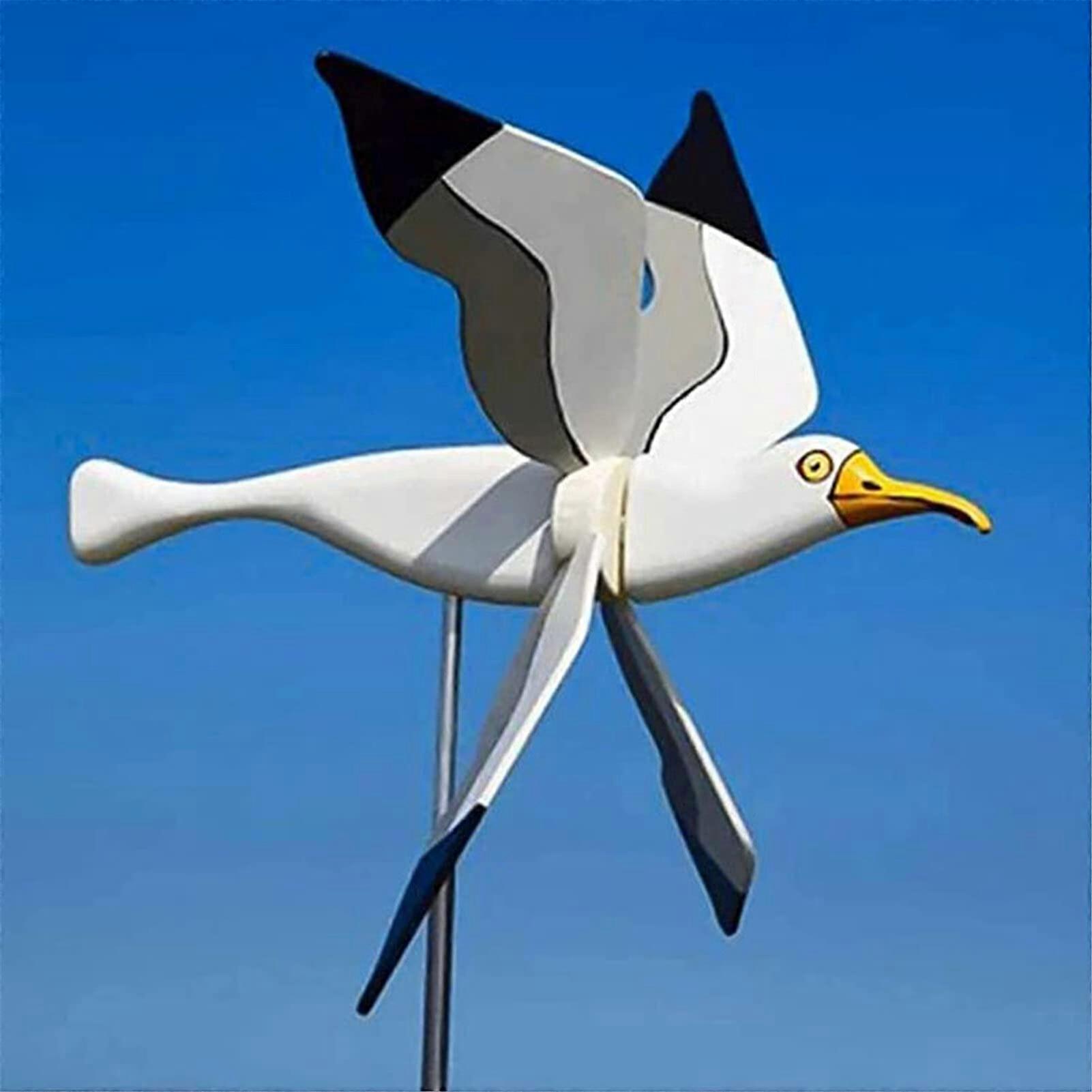 Garden plug decorations series seagull windmill yard decor stakes (Color: seagull) Small Windmill