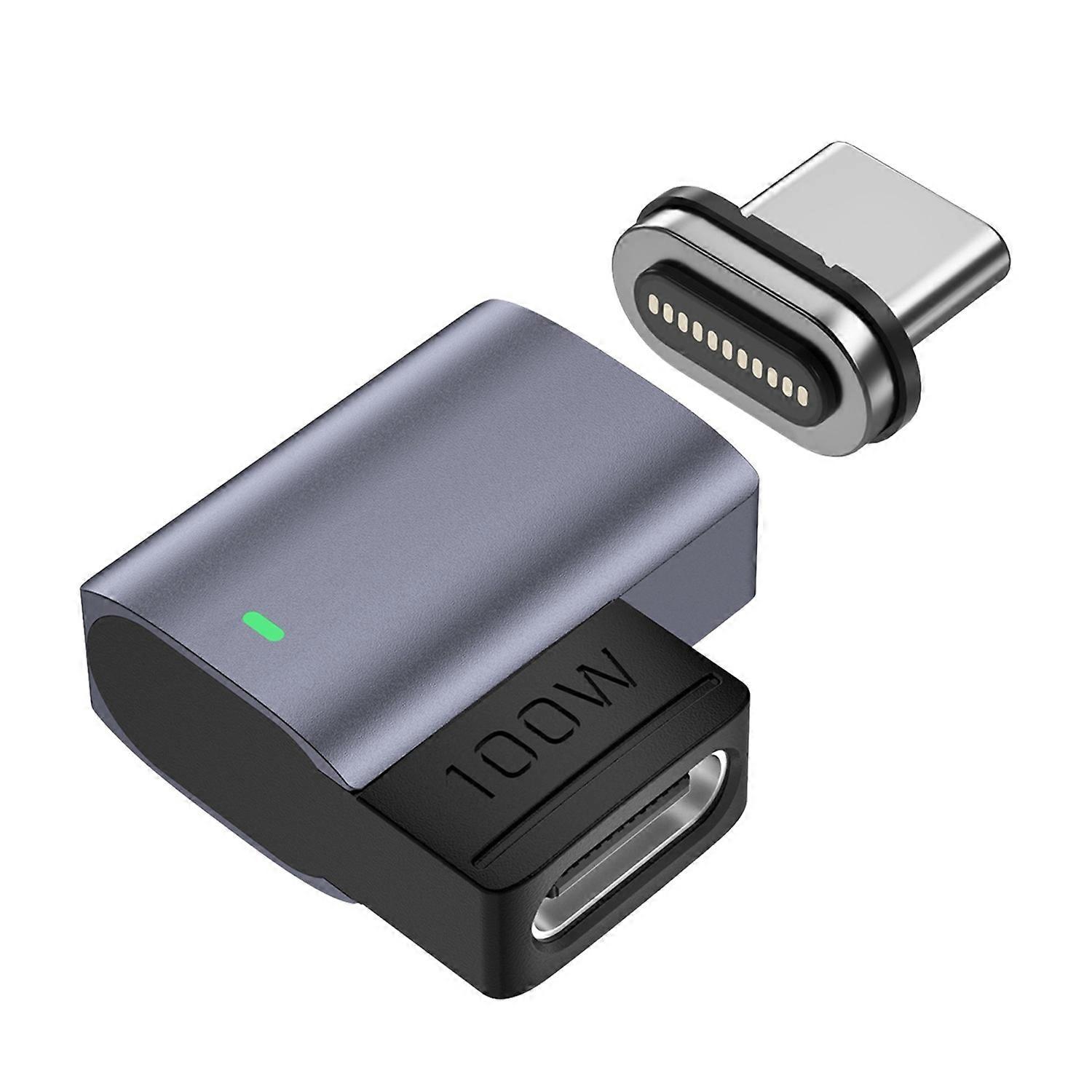 Magnetic USB-C Adapter Angled Design 11-Pin Mini Type-C Adapter Supporting PD 100W 5A Fast Charge 48