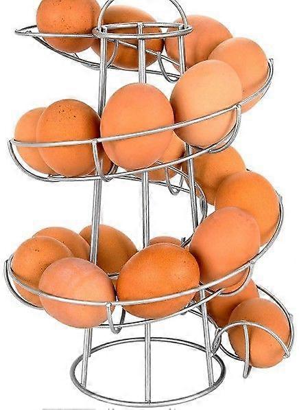 Spiral Egg Holder Freestanding Wire Egg Skelter Dispenser Rack Modern Spiraling Dispenser Rack up to 18 Eggs for Countertop Kitchen