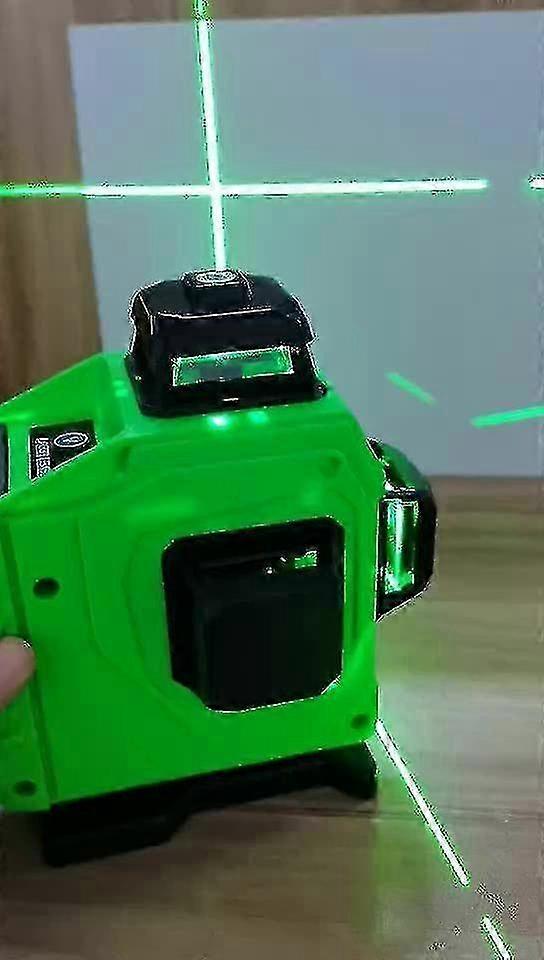 16-line 4d Laser Infrared Level Meter, 12-line Green Light Attached To The Wall And Floor, High-prec