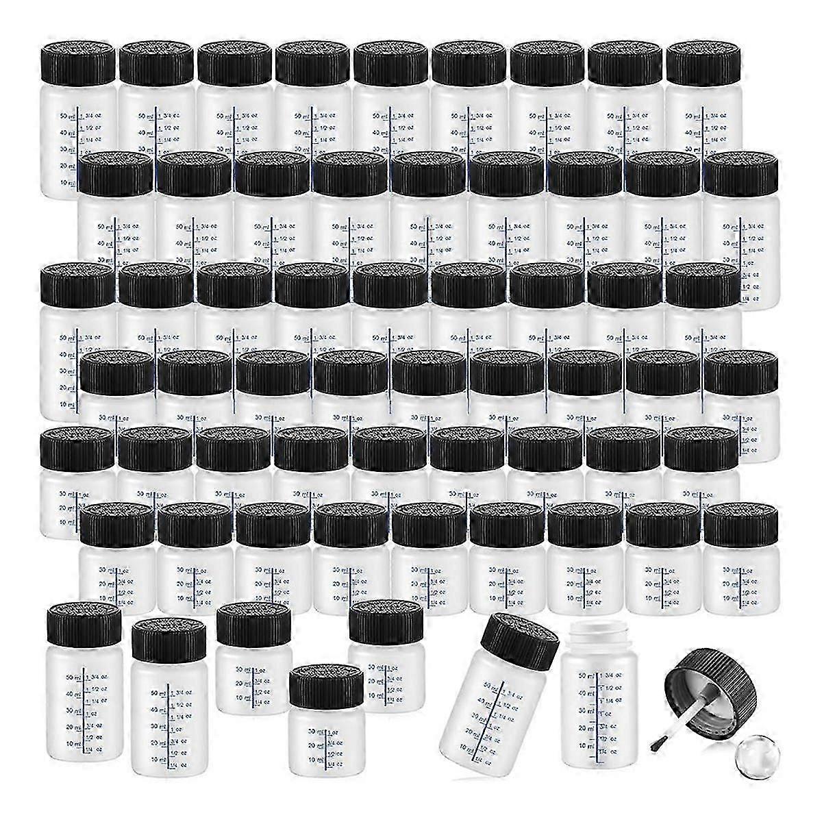 120Pcs Touch Up Paint Bottles with Applicator Brush and Lids 2 Oz and 1 Oz Liquid Capacity Plastic