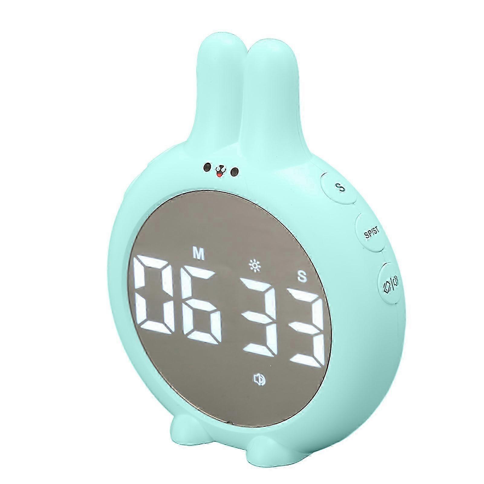 Cartoon Rabbit Digital Timer Night Light for Kids Cooking Exercise Sky Blue