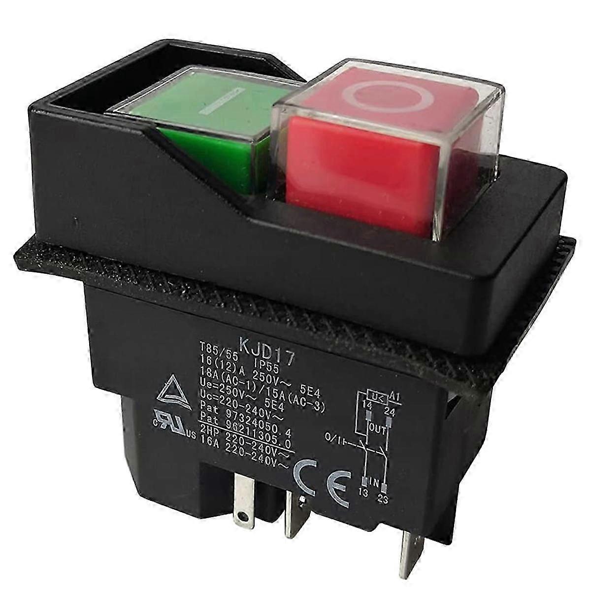 5-Pin 220V Electromagnetic Pushbutton Switch KJD17 CE RoHS Certified