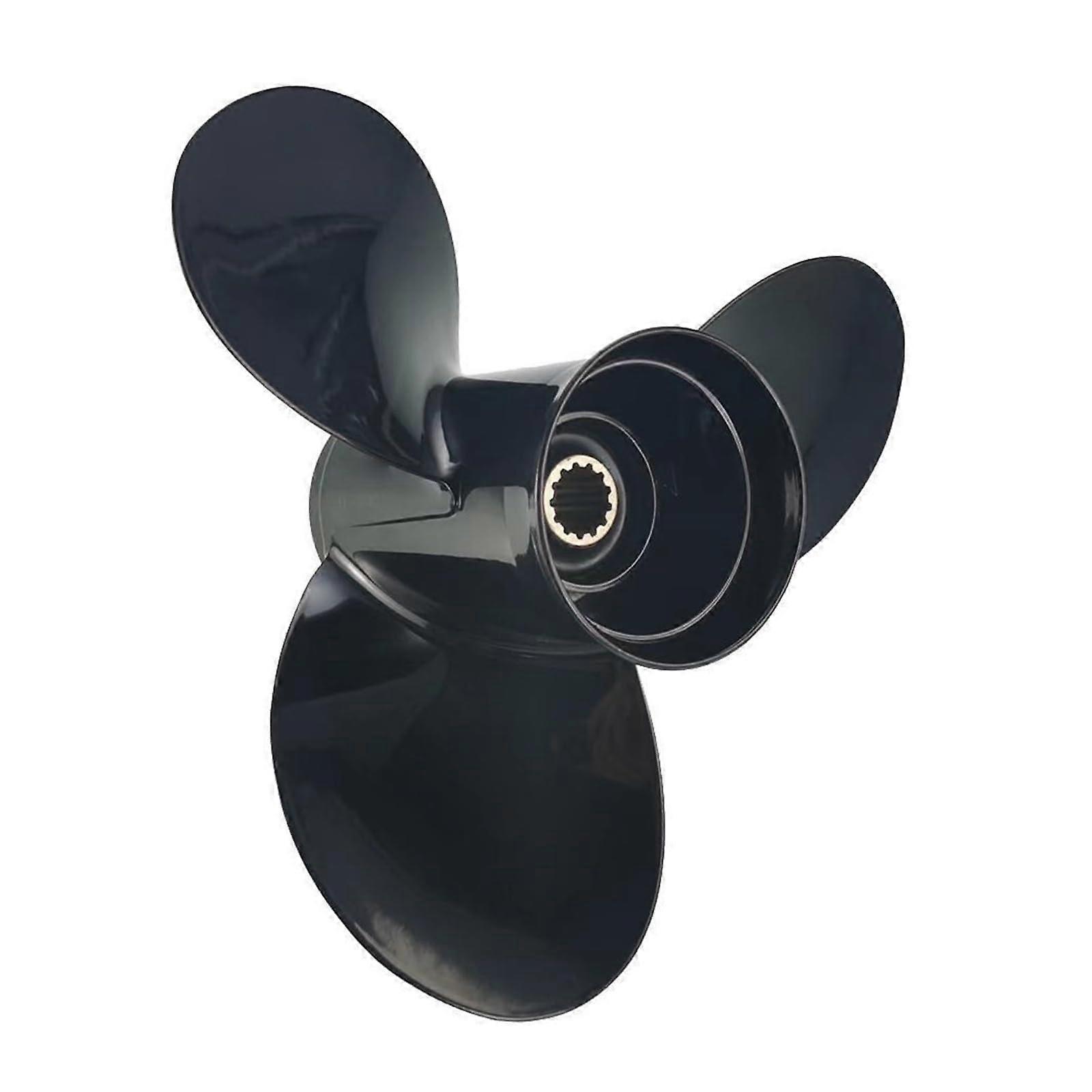 Stainless Steel 360-Degree Drive Outboard Propeller for Yachts and Boats - Model 11 3/8X14, No Blind Spots, Black
