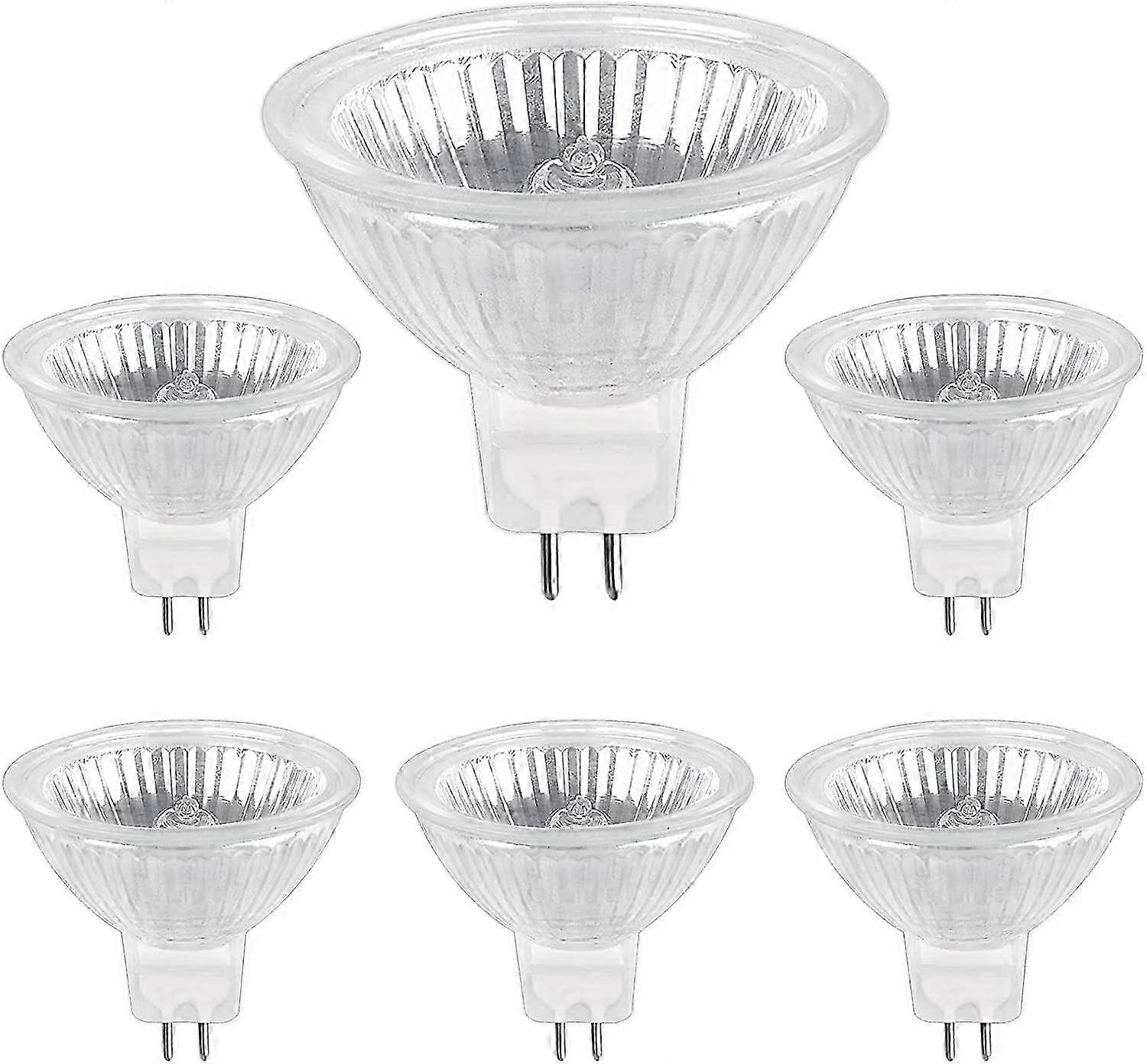 لمبة هالوجين 2025 GU5.3 50 واط 12 فولت ، 800 لومن أبيض دافئ 2700 كيلو قابل للتعتيم ، لمبة هالوجين أضواء MR16 ، عبوة من 6