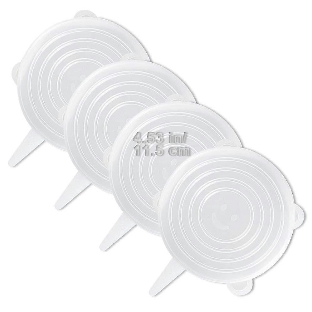 Silicone Stretch Lids 4-Pack 11.5cm Reusable Dishwasher Safe Container Covers Expandable Food Storage Thicker Design