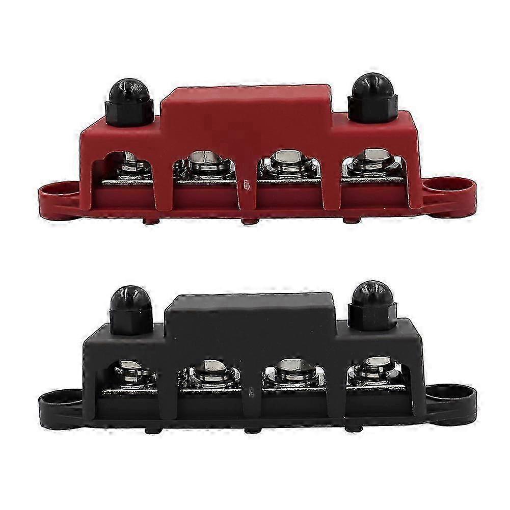 4 Stud Power Distribution Block for Marine Applications, Battery Terminal Distribution System-Compatible with Various Brands
