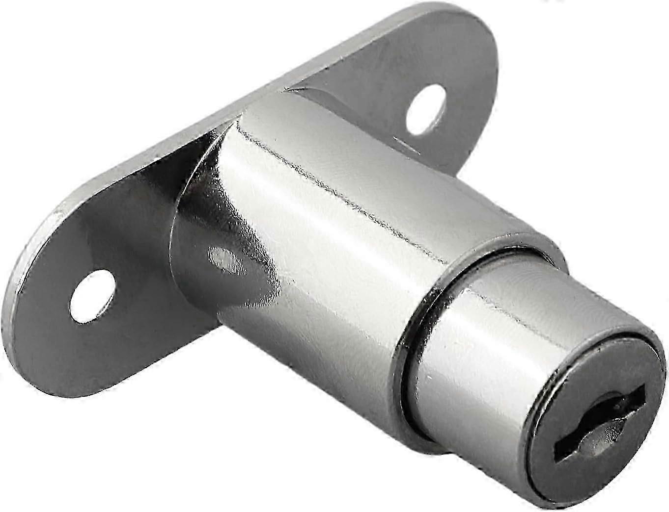 2 pieces Sliding door lock - Cylinder lock - Drawer push lock - With key set for filing cabinets, cabinet doors, display cabinets, drawers and cupboa