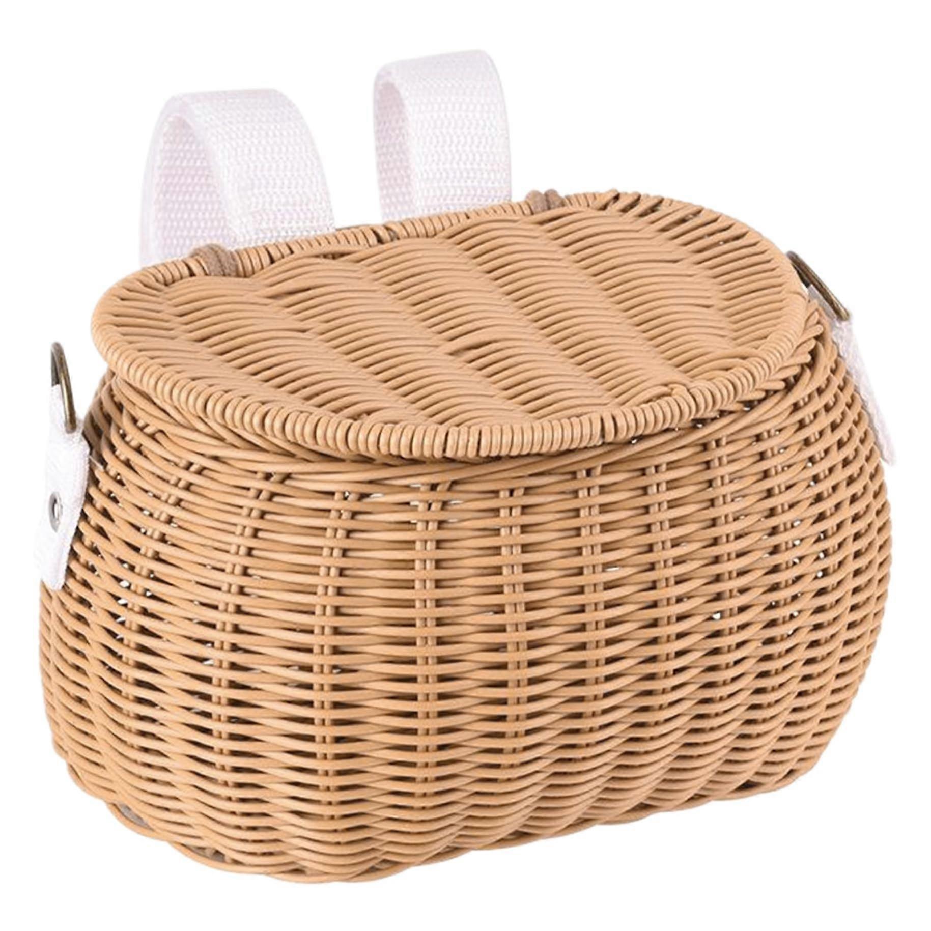 Scooterkorb D Formbike Korb Kinder portable Wicker bicycle with straps and lid