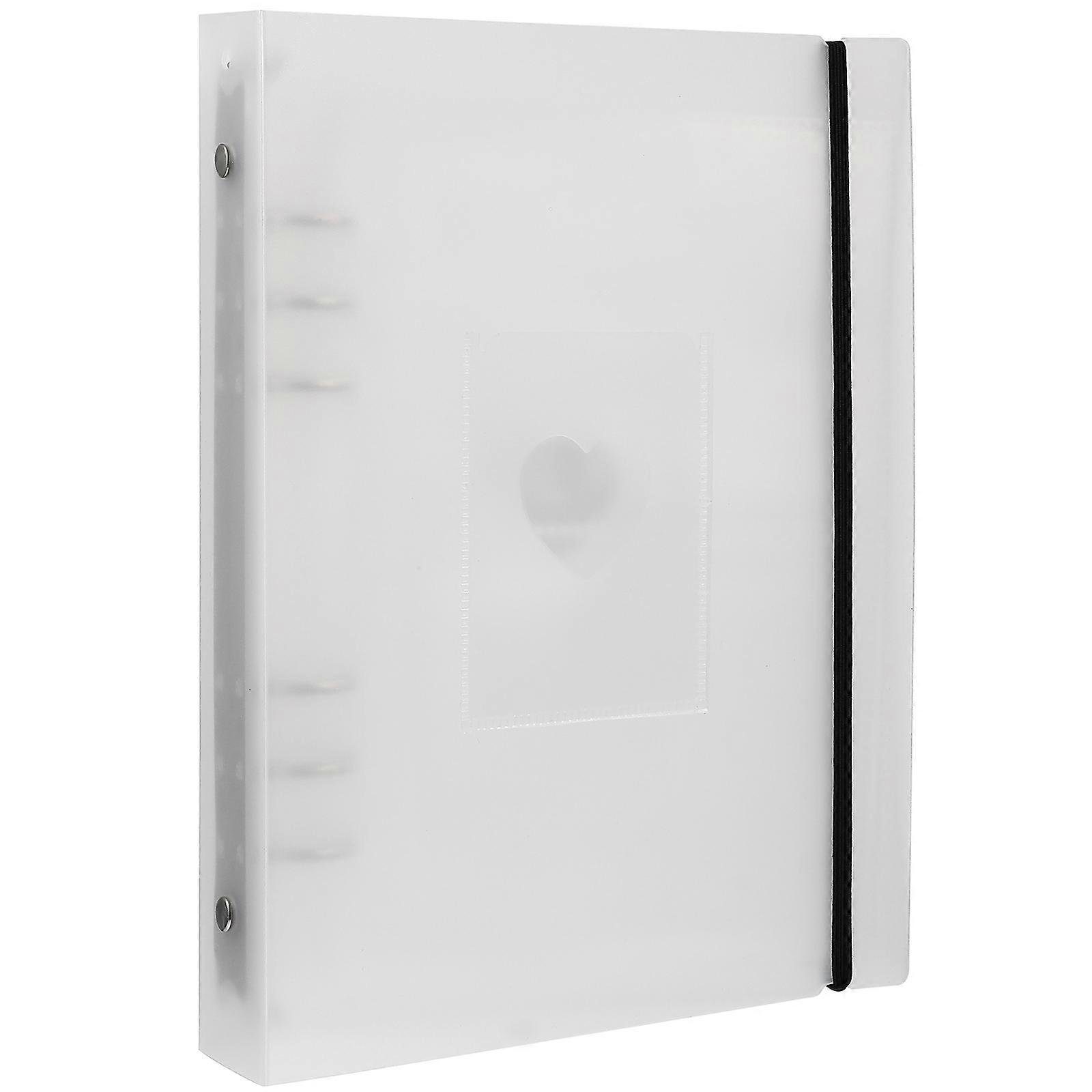 Mini Photo Album Binder Frosted Picture Book Portable Practical Design 24.5x18x3.6cm White 1Pack